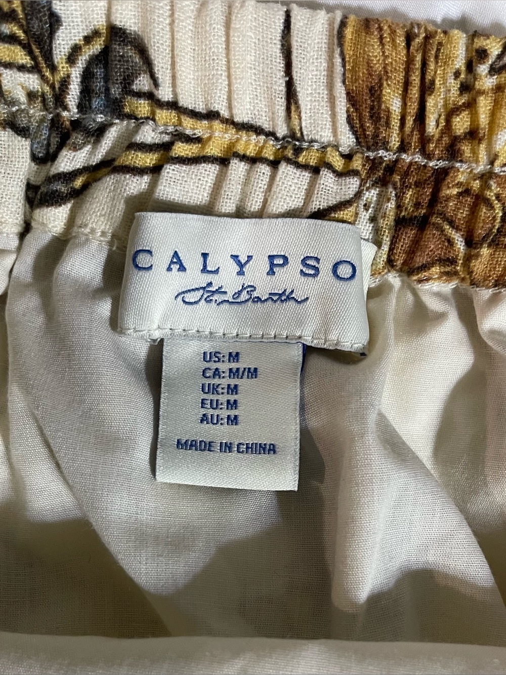 Calypso St Barth Womens Linen Rayon Blend Floral Midi Skirt  Medium Boho - Picture 8 of 13